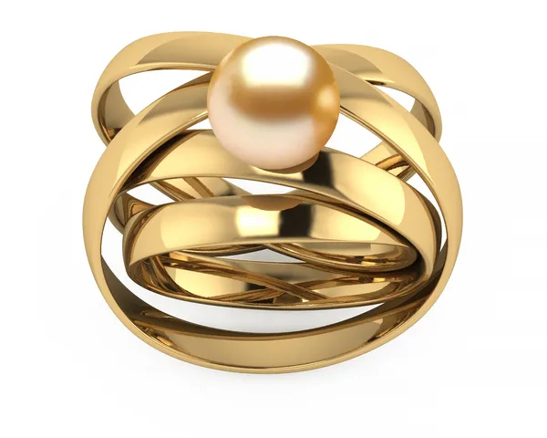 Golden South Sea Pearl Atomic Ring