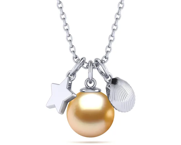 Star & Sea Shell Pearl Charm Necklace