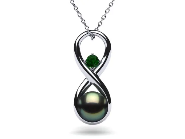 Tahitian Pearl Infinity Gemstone Pendant
