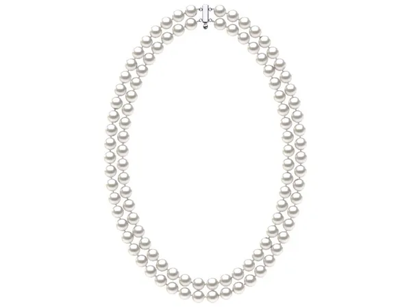 7 x 8mm White Freshwater Double Strand Pearl Choker