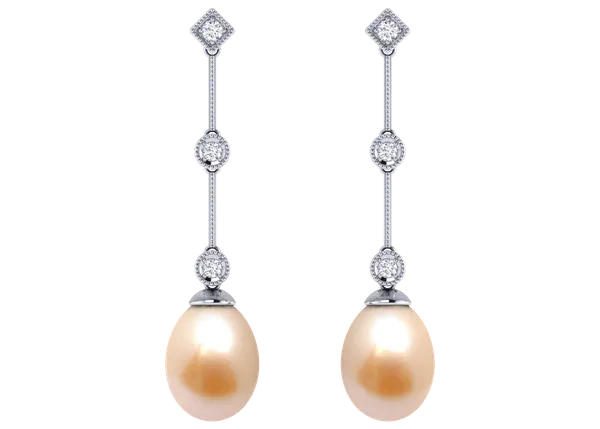 Peach Gredal a Freshwater Cultured Pearl Earring