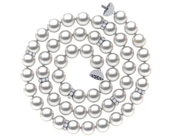 Pearl and Diamond Rondel Necklace