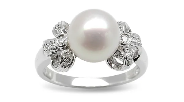 Zosima a Japanese Akoya Cultured Pearl Ring