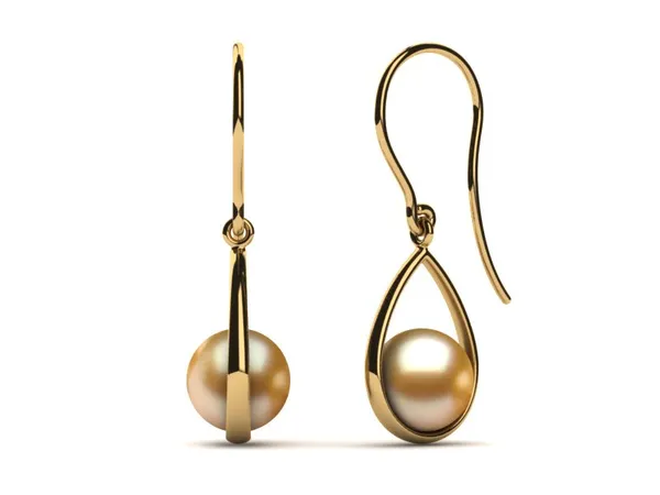 Golden Pearl South Sea Morning Dew Earring