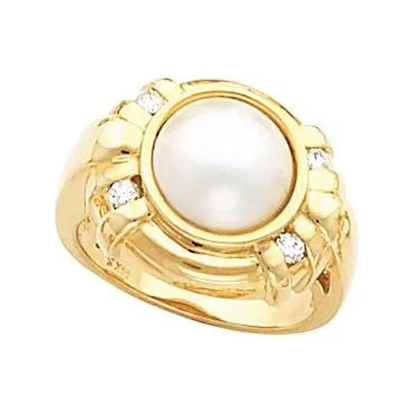 Diamond Accented Mabé Pearl Ring