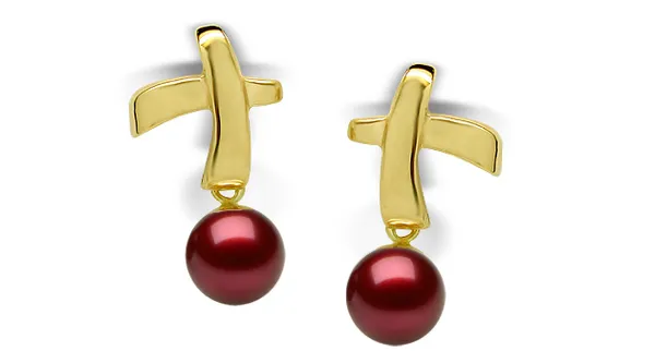Cranberry Cross Earring