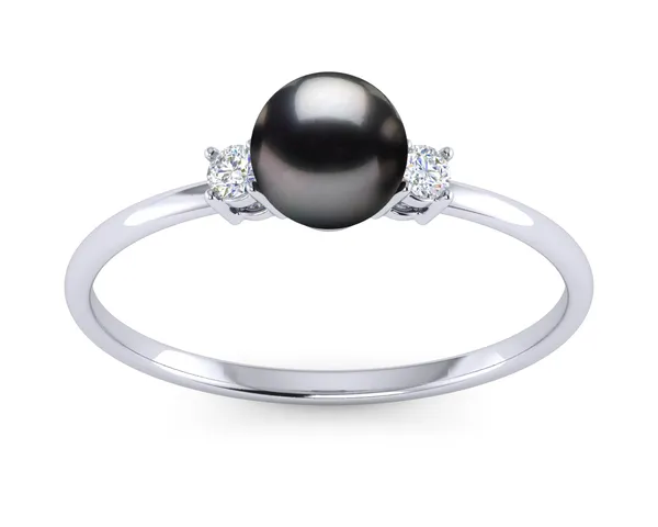 Petite Grace Black Freshwater Pearl Ring