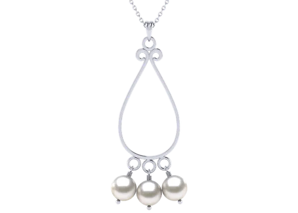 Triple Japanese Akoya Cultured Pearl Pendant