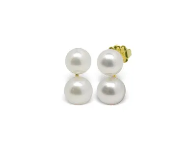 Double Japanese Akoya Cultured Pearl Earring