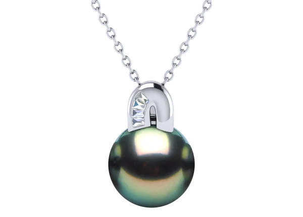 Freya a Black Tahitian South Sea Cultured Pearl Pendant