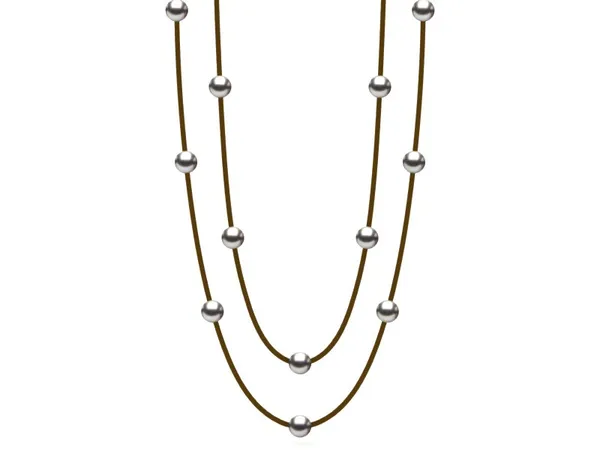 Pearl Leather Multicolor Lariat Grey Tahitian Pearls