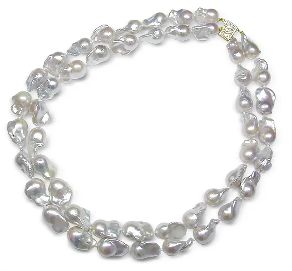 11 x 12mm Baroque Freshwater Double Strand Necklace