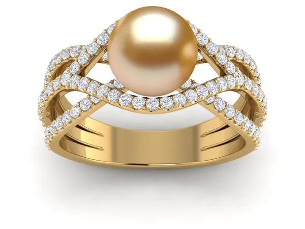 Golden South Sea Rainbow Ring