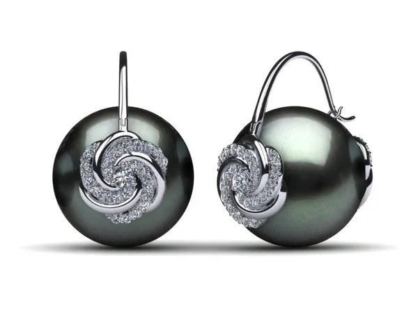 Tahitian Pearl Arc De Triomphe Double Knot Earring