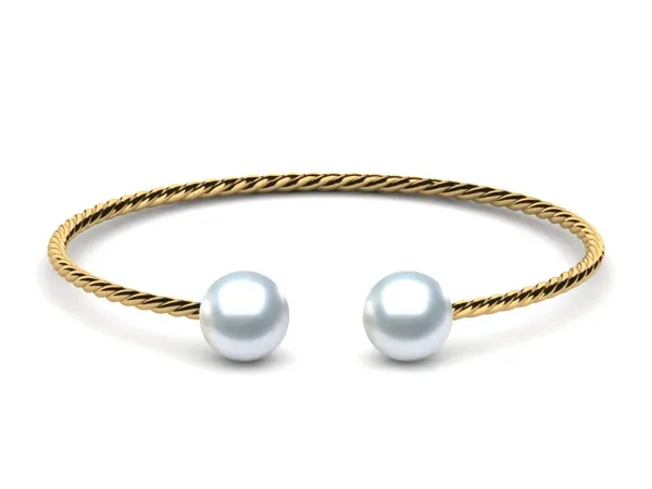 South Sea Pearl Twisted Bangle Bracelet