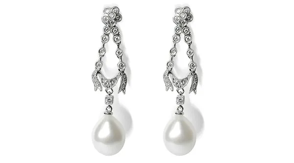 Heidi a Drop White South Sea Pearl Earrings