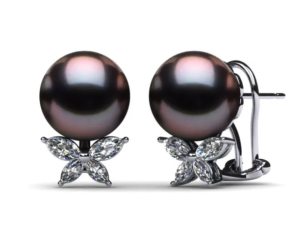 Tahitian Pearl Diamond X Earring