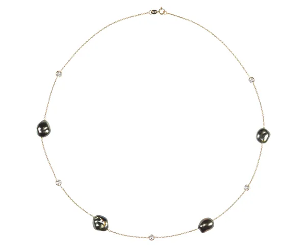 Tahitian Keshi Pearl Tin Cup Necklace
