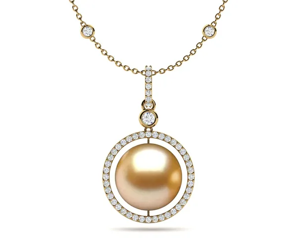 Golden South Sea Pearl Amulet Necklace