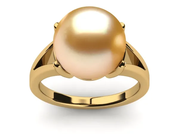 Golden Pearl Prong Style Ring