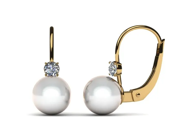 South Sea Pearl Earring Diamond Lever Back