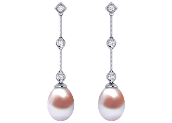 Lavender Gredal a Freshwater Cultured Pearl Earring