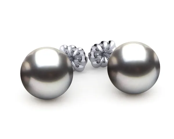 9mm True AAA Grey Freshwater Pearl Stud Earrings