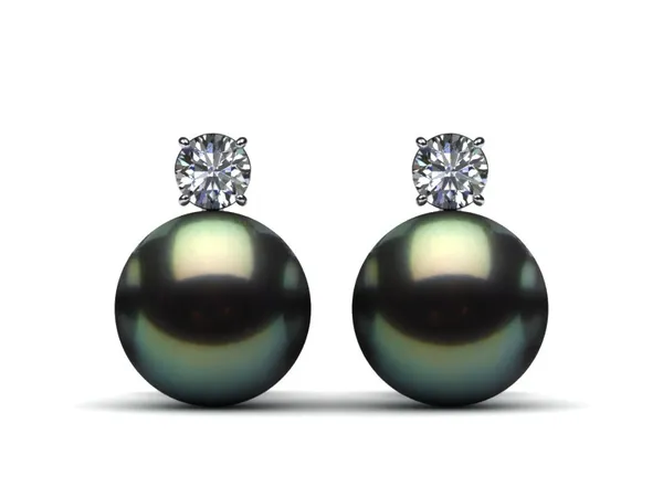 Tahitian Pearl Diamond Clip Back Earring