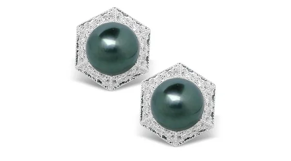 Black Pearl Earring Akela Akoya Cultured