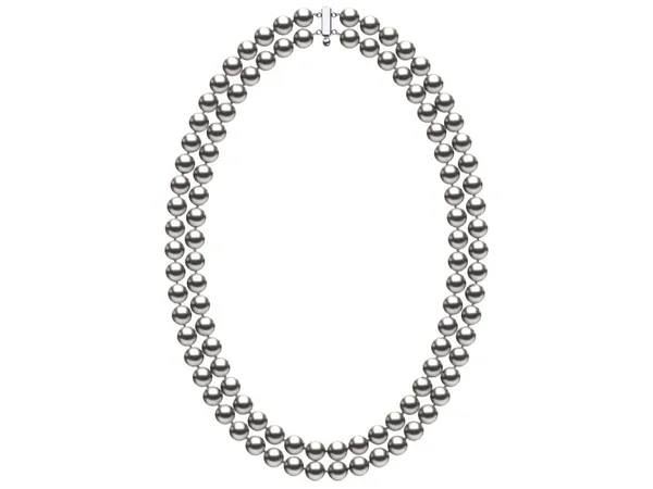 7 x 8mm Grey Freshwater Double Strand Pearl Choker