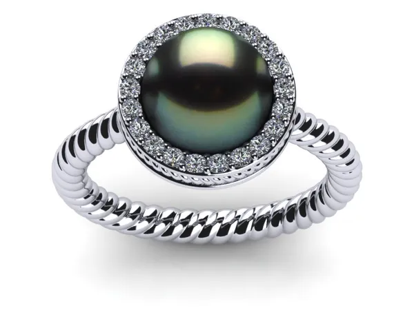 Tahitian Pearl Ring Twisted Cable