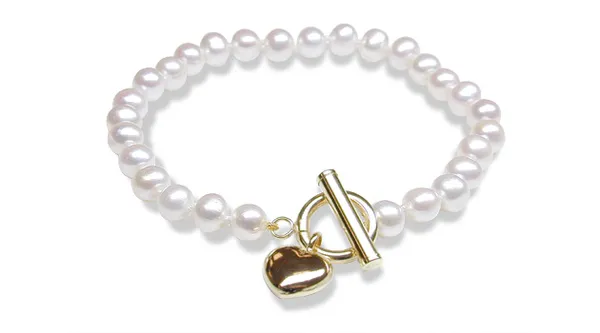 Fresh Heart Pearl Bracelet