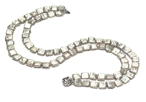 AAA 12 x 13mm Square Pearl Necklace