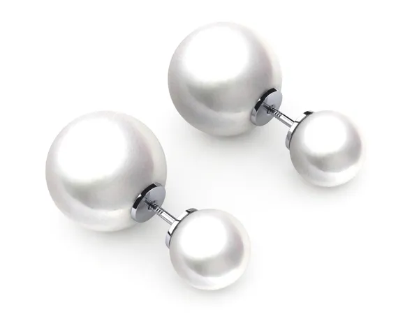 South Sea White Silver Duplex Pearl Earring