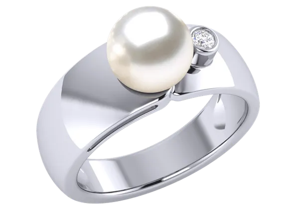 Devi a Japanese Akoya Cultured Pearl Ring