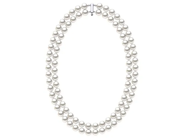 8 x 9mm White Freshwater Double Strand Pearl Choker