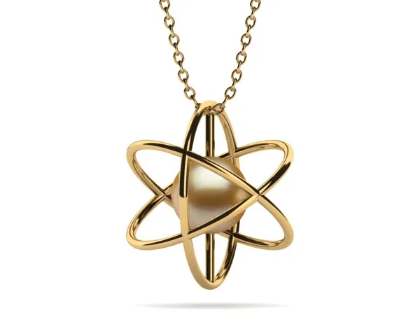 Golden Pearl Atomic Pendant