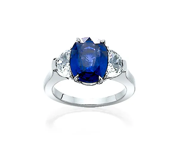 Sapphire and Diamond Platinum Ring