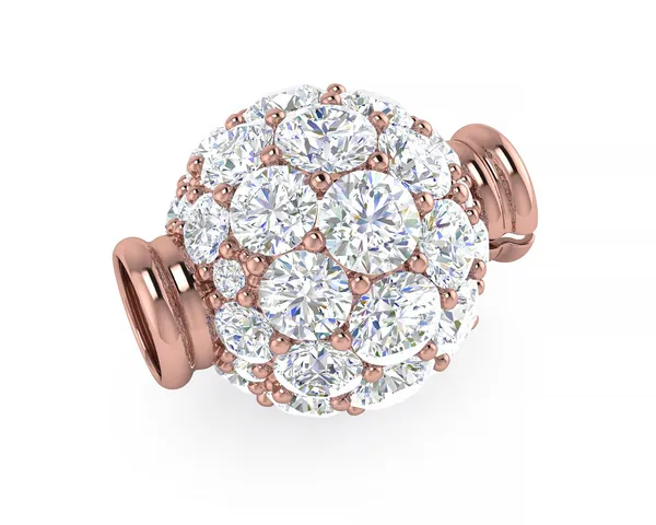 Multi Size Diamond Ball Clasp in Rose Gold