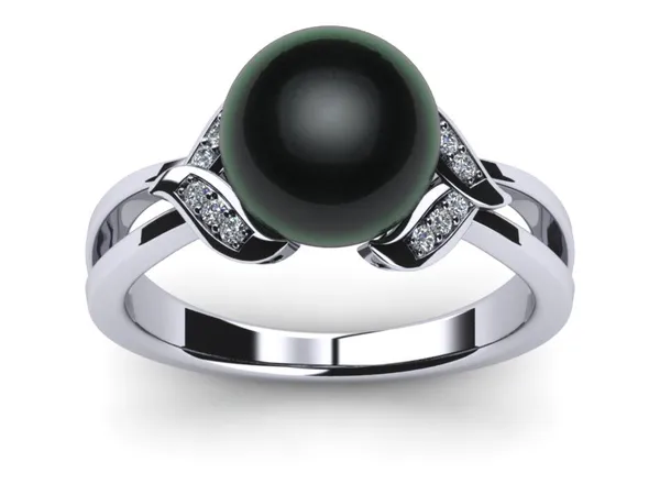 Tahitian Pearl Leaf Ring