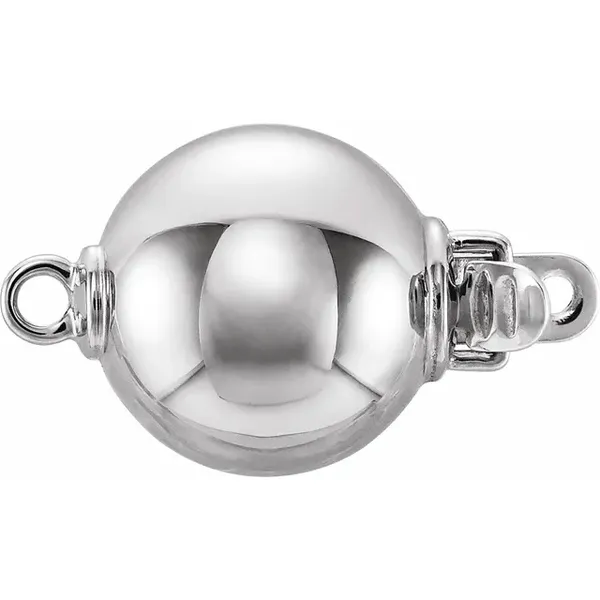 14K White Gold High Polish Ball Clasp 10mm