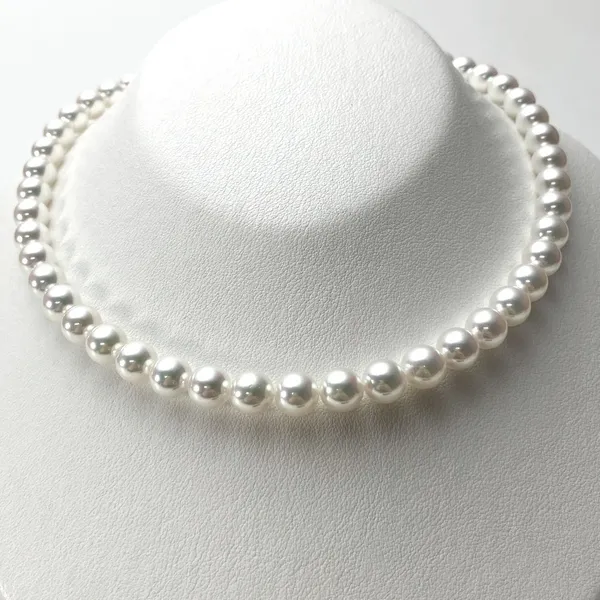 Natural White PSL Certified 8.0–8.5mm Akoya Cultured Pearl Necklace