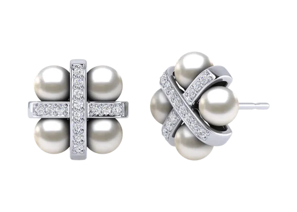 Calvary a Japanese Akoya Cultured Pearl Earring