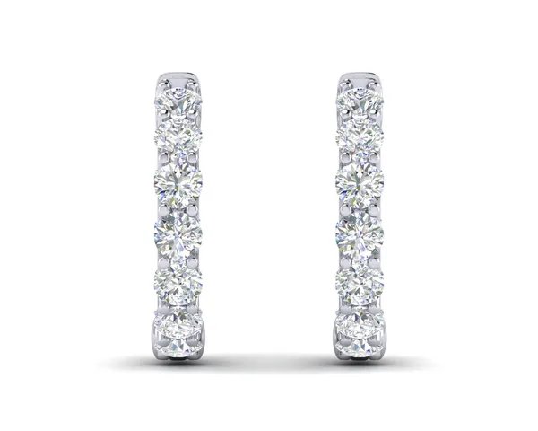Diamond Hoop Earring Inside Out with 10 pointers