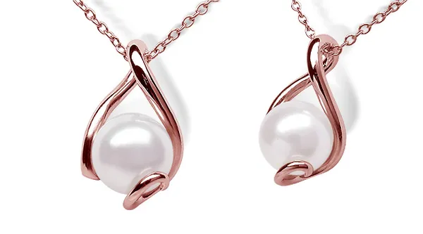 Pink Shirley a Japanese Akoya Cultured Pearl Pendant