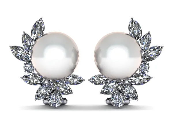 South Sea Cluster Diamond Pearl Earring