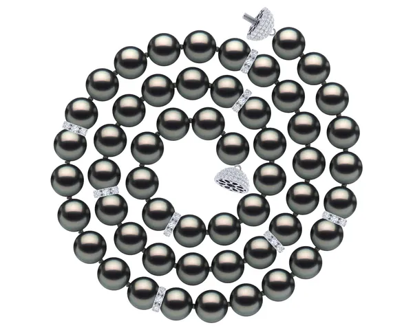 Tahitian Pearl Diamond Rondell Necklace