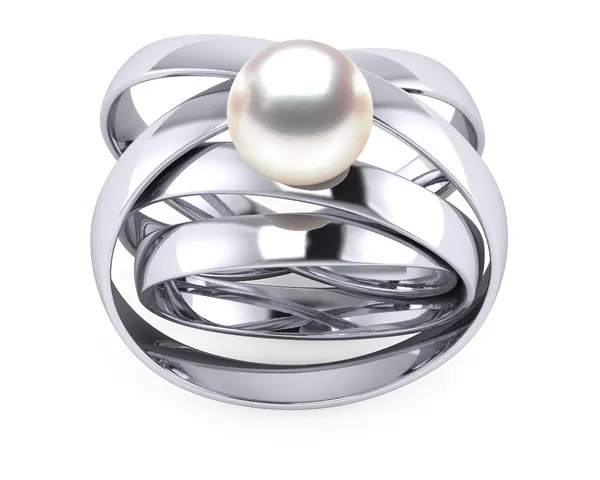 Japanese Akoya Atomic Ribbon Ring