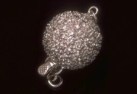 Plunger Diamond Ball Clasp (9mm) White Gold