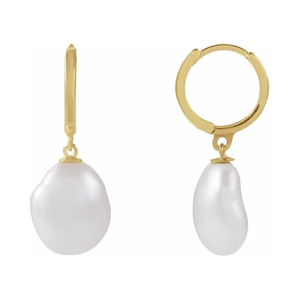 Freshwater Keshi Pearl Hoop Earrings